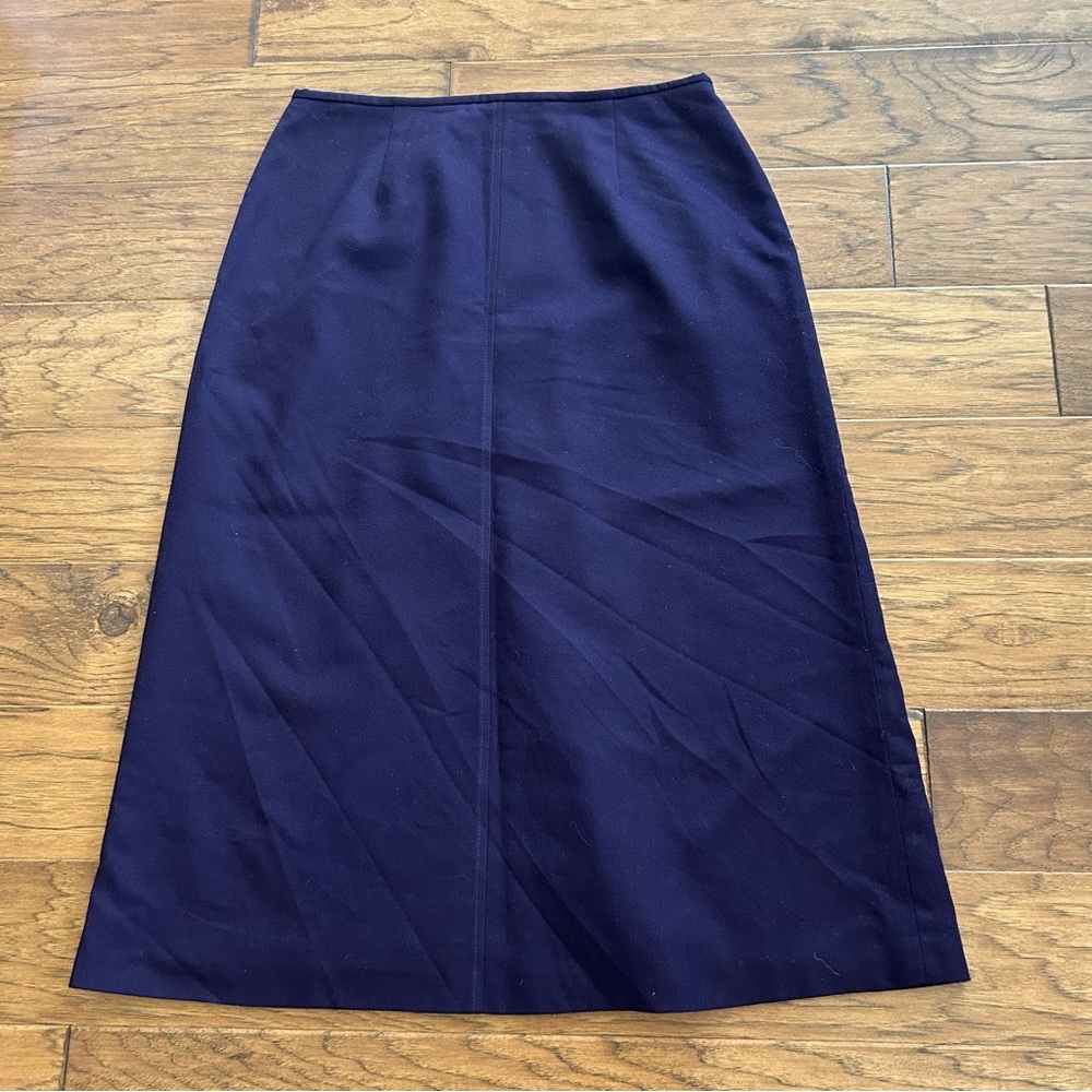 Talbots Petite Vintage Skirt Wool A-Line Midi Wool Purple Cottagecore Granny  14